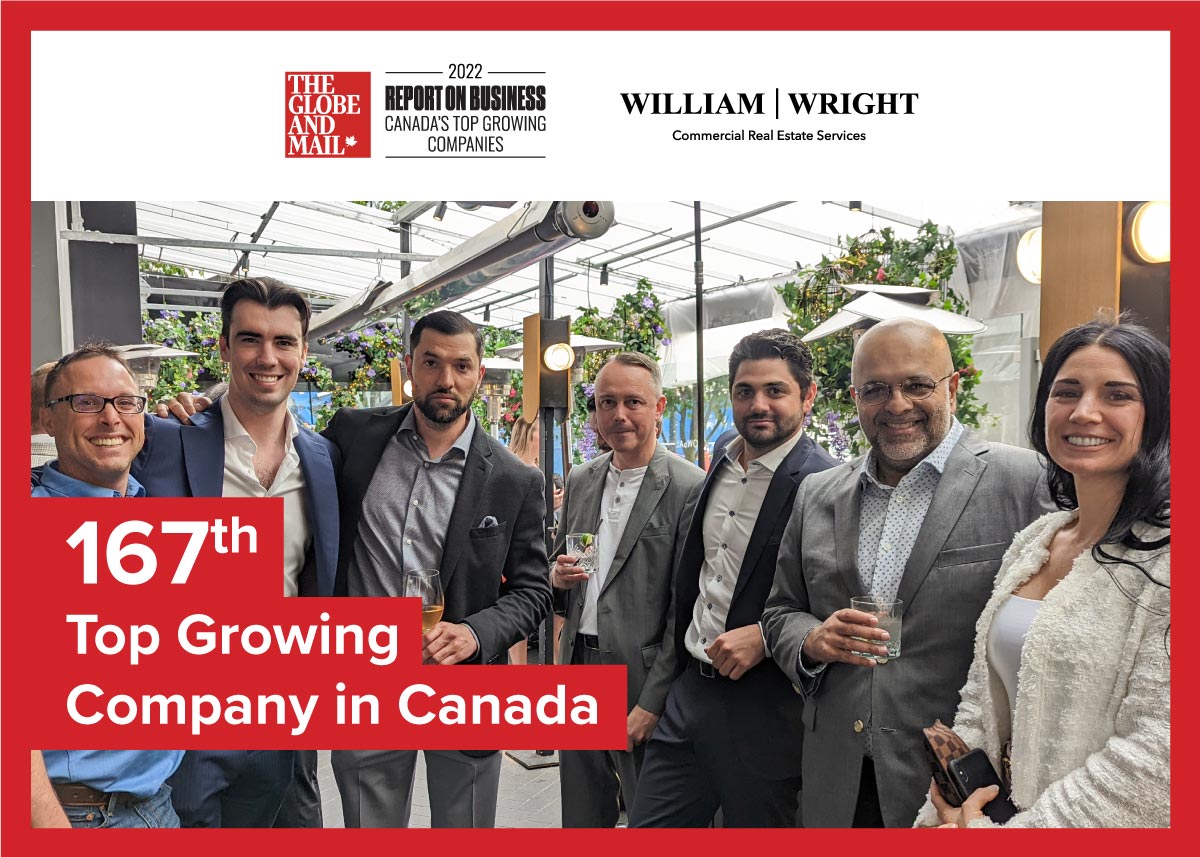 William Wright Commercial named the 167th top growing company by The Globe and Mail