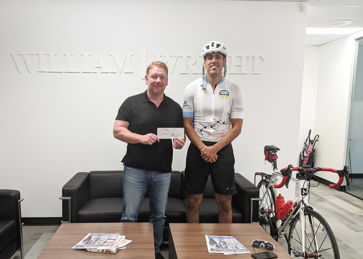 William Wright Commercial supports Matt Everitt's bike ride for Power To Be