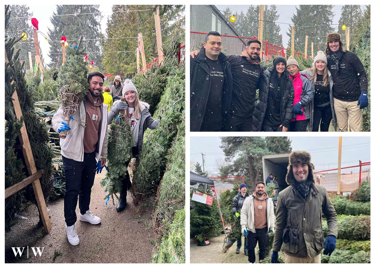 William Wright Commercial volunteers at Aunt Leah's Christmas Tree Lots