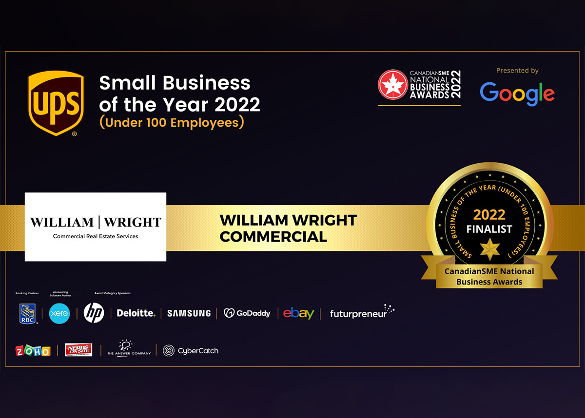 William Wright Commercial is a Finalist for the 2022 CanadianSME Small Business Awards