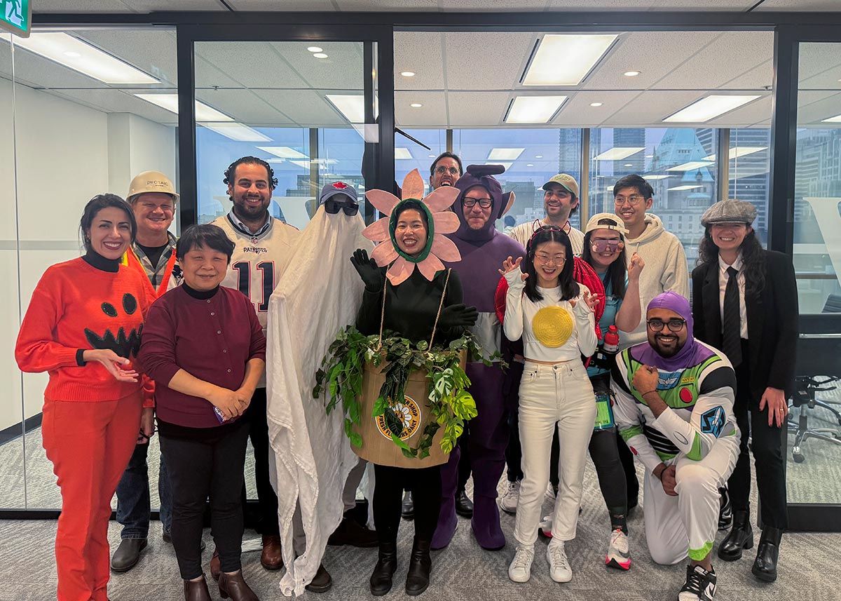 Naz Diva, Michelle Wang, Matthew Porte, Roderick MacKay, Ada Xu, Matthew Everitt, Cory Wright, Danika Wong, Sam Repchuk, Meg Cooney, Steven Lam, Brandon Bains, and Natalia Marin of William Wright Commercial for the Halloween Party 2025
